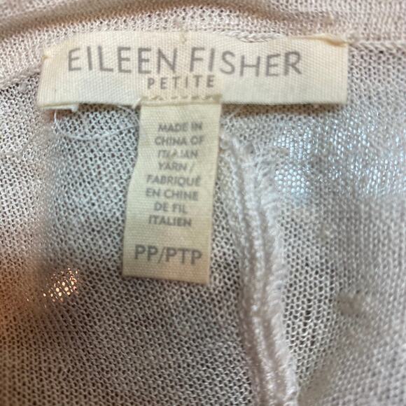 Eileen Fisher Petite Organic Linen Asymmetrical Sweater Size Petite - Picture 6 of 7